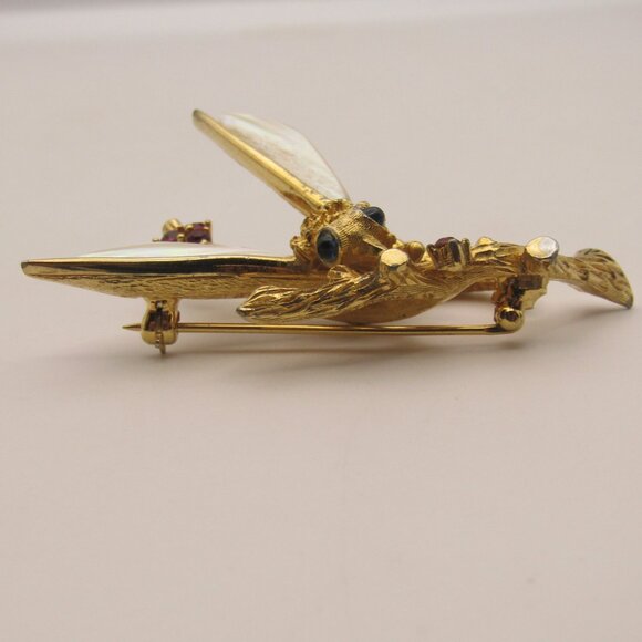 Vintage Signed Boucher Dragonfly Brooch - Picture 6 of 12